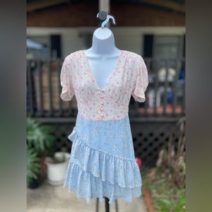 Shabby Chic Floral Chiffon Dress